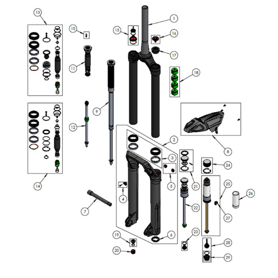 DVO Onyx 38 WP factory parts